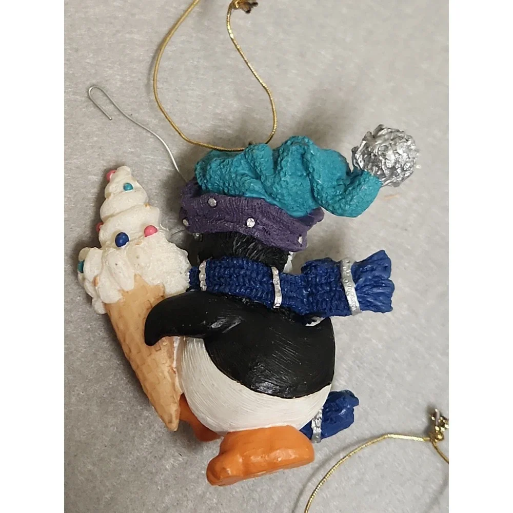 Lot Of 3 Christmas Penguin Ornaments